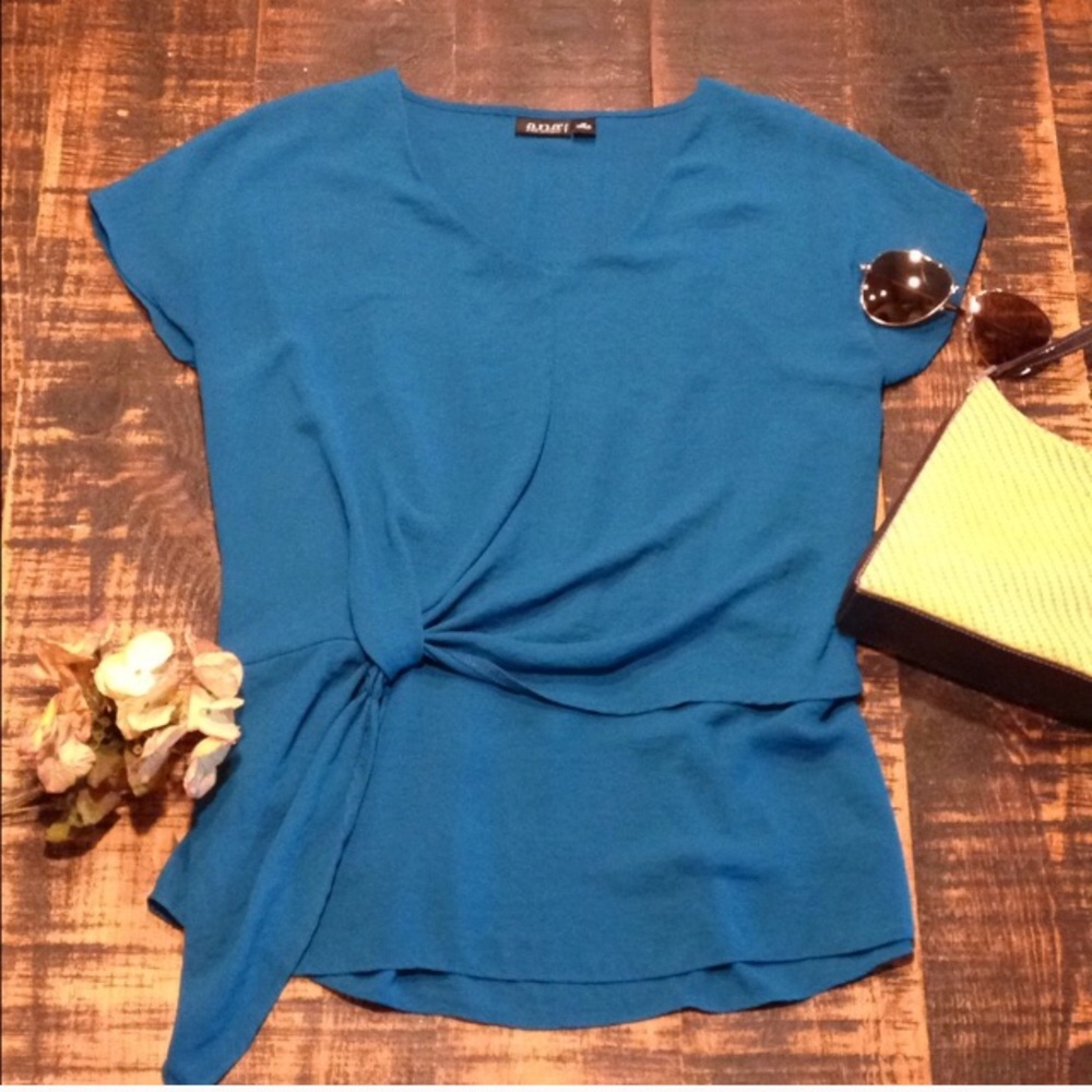 a.n.a Teal Tie Top Blouse